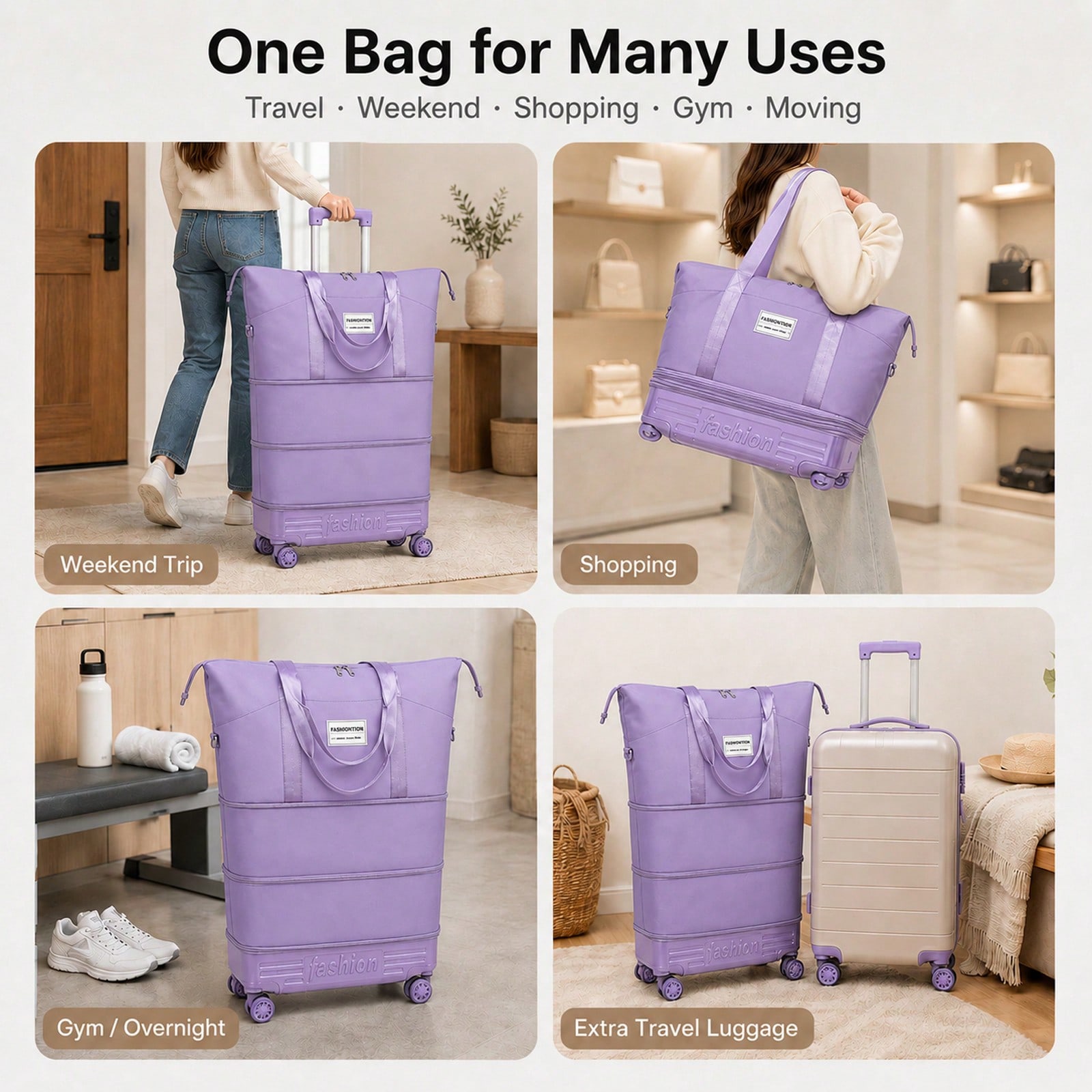 Tas Duffel Perjalanan yang Dap - Foldable Rolling Luggage Bag ulasan dan harga